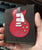 Red Single Cutaway Electric Guitar Wallet - Handmade from Genuine Leather