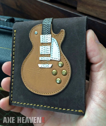 Honey Burst Single Cutaway Electric Guitar Wallet - Handmade from Genuine Leather