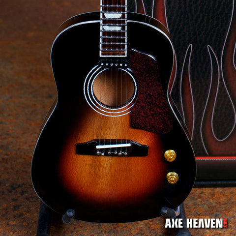 Vintage Sunburst Finish Acoustic Miniature Guitar Replica Collectible