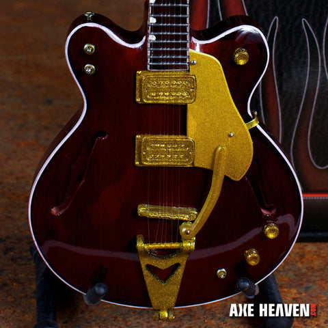 George Harrison Rosewood Hollow Body Miniature Guitar Replica Collectible