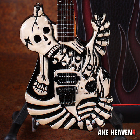 The Famous Signature Skull & Bones Miniature Guitar Replica Collectible