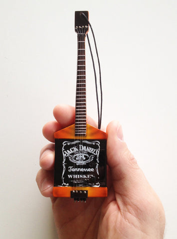 Jack Daniel's Bass Guitar Ornament - 6" Miniature Replica Collectible