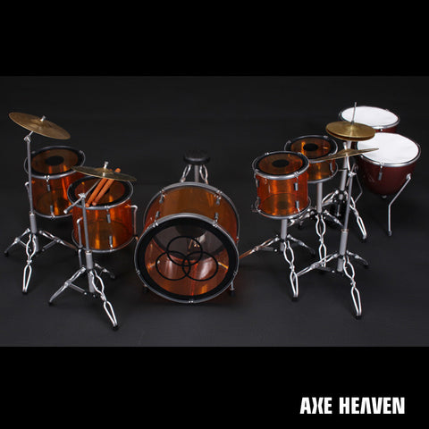 Vistalite Transparent Amber Tribute Zep Mini Drum Set Replica Collectible